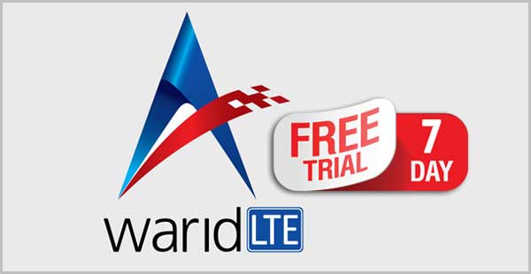 Get 7 days free LTE trial on converting or buying Warid LTE SIM